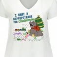 thumbnail image 4 of Inktastic I Want a Hippopotamus for Christmas Women's Plus Size V-Neck T-Shirt, 4 of 5