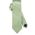 thumbnail image 4 of HISDERN Men Solid Houndstooth Necktie, Green, 4 of 7
