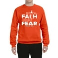 thumbnail image 2 of Wild Bobby, Faith Over Fear Psalm 118:6 White, Inspirational/Christian, Unisex Crewneck Graphic Sweatshirt, Orange, 2XL, 2 of 3