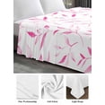 thumbnail image 6 of Pink Leaf King Size Flat Sheet, Wrinkleproof & Fadeproof Cooling Flat Bed Sheet Only, Modern Botanical Foliage Plant Country Flower Breathable Soft Bedding Top Sheets 105 x 98 Inches, 6 of 8