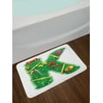 thumbnail image 2 of Christmas Alphabet Bath Mat, Letter of K Holiday Baubles Ornaments Ribbons Stars Illustration Print, Plush Bathroom Decor Mat with Non Slip Backing, 29.5" X 17.5", White Green, by Ambesonne, 2 of 2