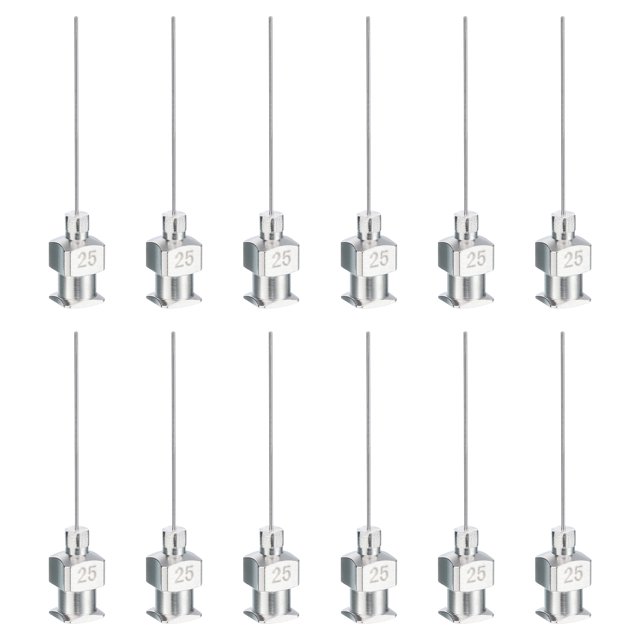 Unique Bargains 12 Pcs 25G 1 Inch Blunt Tip Dispensing Needle with Lure Lock for Refilling Liquid Inks Adhesives