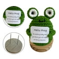 thumbnail image 4 of Positive Crocheted Frog with Encouraging Card Emotional Support Handmade Funny Knitting Rabbit Pig Owl Toy Doll Kids Adults Gift, 4 of 7