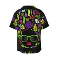 thumbnail image 2 of KLL Black Head African Woman Print Men's Shirt Short Sleeve Button Down Summer Cuba Beach Shirts- Small, 2 of 7