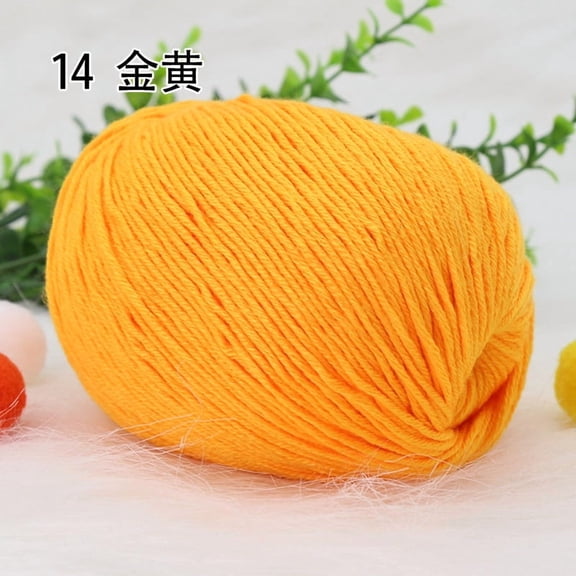 Namzi Milk Cotton Yarn 50g Soft Worsted Acrylic Yarn for Knitting Crochet, Skin-Friendly Handmade Craft Thread, DIY Supplies for Hats Scarves,Golden