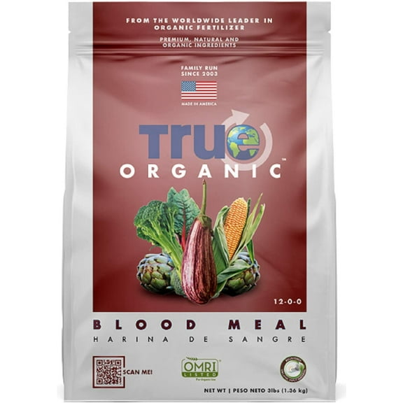 True Organic Plant Foods - Organic Blood Meal - CDFA, OMRI Gardening, 3lbs