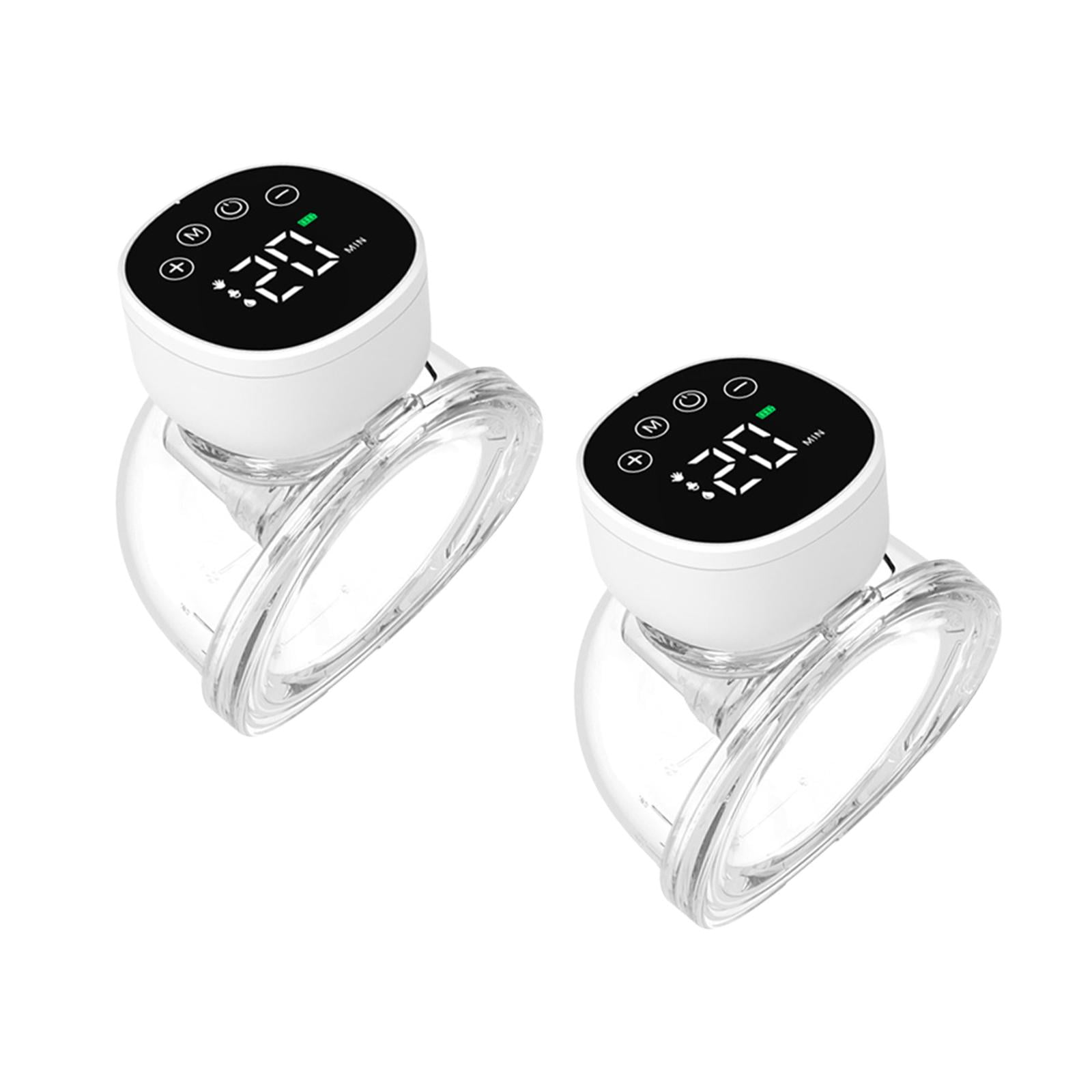 LeeQinersw Portable Milk Pump, Breastfeeding Pump, Strong Suction, Smart Display, Automatic Black 2pcs