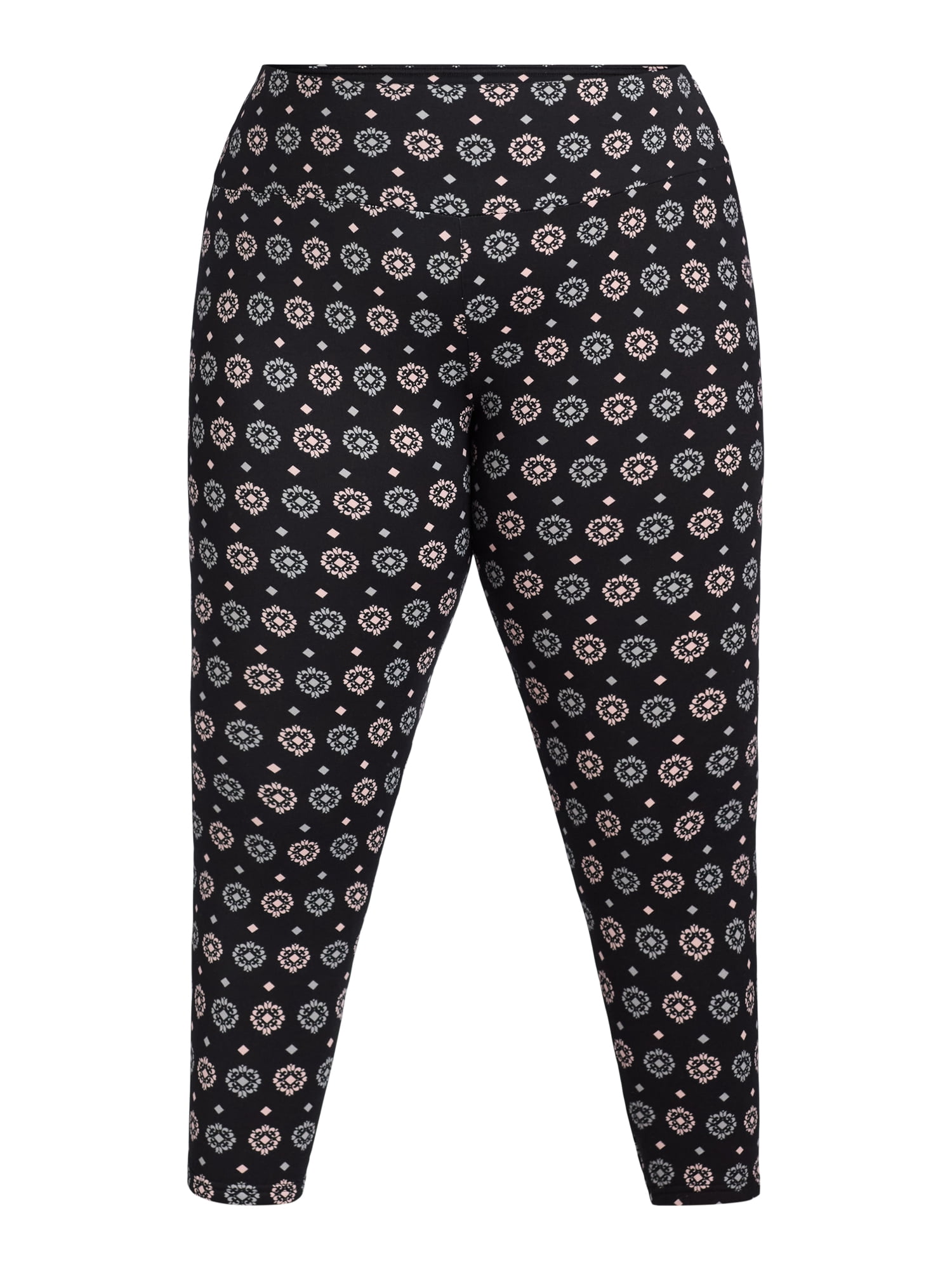 Feathers Women's Plus Fleece Leggings, 26” Inseam, 5-Pack, Sizes 1X-5X