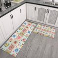 thumbnail image 2 of Pioneer Flower Floral Print Pattern Kitchen Rugs Sets Of 2, Anti Fatigue Non Slip Washable Floor Mats for Kitchen Sink Laundry, 17X30 Inch + 17X47 Inch, 2 of 6