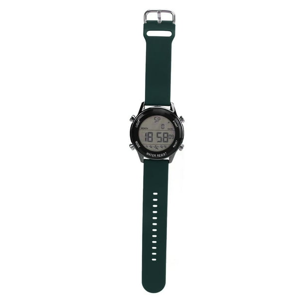 Reloj cronógrafo digital WR50M impermeable luminoso pantalla grande reloj deportivo al aire libre para hombres verde negruzco YUNYI BRAND Deportes