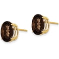 thumbnail image 2 of 14k Yellow Gold 10x8 Oval Smoky Quartz Earrings - 11mm, 2 of 5
