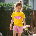 thumbnail image 4 of WMQPNNS Girls Summer Shirts Kids Tops Size 10-12 Fashion Short Sleeve Tops Crewneck Cotton T Shirt Printed Basic Blouse Shirt Printed Tops(Size 1-2 Years, Yellow), 4 of 6