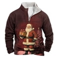 thumbnail image 1 of Sudadera sin capucha para hombre, informal, a la moda, con cuello alto, estampado, con cremallera, jersey de manga larga, blusa de poliéster para hombre, 1 of 3