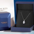 thumbnail image 5 of Gem Stone King 14K White Gold White Created Sapphire Pendant Necklace for Women | 3.49 Cttw | Gemstone September Birthstone | Pear Shape 12X8MM | With 18 inch Chain, 5 of 6