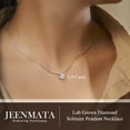 thumbnail image 5 of JeenMata Lab Grown Diamond 1 Carat Round Cut Classic Solitaire Pendant Necklace - in 18K White Gold Plating for Women, 5 of 10