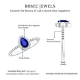 thumbnail image 4 of Rosec Jewels Lab Grown Blue Sapphire Teardrop Engagement Ring with Halo - Blue Sapphire Diamond Ring - AAAA Quality Certified, 925 Sterling Silver, US 7.50, 4 of 7