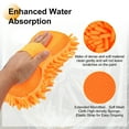 thumbnail image 4 of Uxcell 2pcs Car Wash Sponge 8.7" x 4.3" Chenille Microfiber Mitt Scratch-Free Absorbent Scour Scrubber Cleaning Sponge for Washing Detailing on Cars, Boats, RVs, Orange, 4 of 6