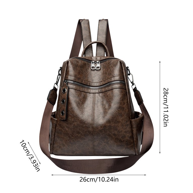 Cinvoph Trendy Leather Backpack Purse for Women and Ladies Shoulder Bag  Fashion Large Capacity Handbag Travel Commuters Student School Bag, Coffee