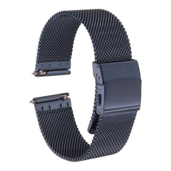 Uxcell Stainless Steel Mesh Watch Band 20mm Quick Release Metal Replacement Strap Adjustable for Men Women, Blue