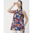 thumbnail image 5 of Moomaya Chic Cotton Sleeveless High-Low Top - Versatile Women's Summer Blouse, 5 of 9