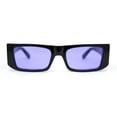 thumbnail image 2 of Womens Mod Square Rectangle Subtle Cat Eye Plastic Retro Sunglasses Black - Purple, 2 of 4