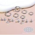 thumbnail image 5 of Titanium Earrings for Sensitive Ears, Flat Back Stud Earrings Hoop Earrings Set for Women, Hypoallergenic Surgical Stainless Steel Cubic Zirconia Earrings Stud Earrings Set 7 Pairs, 5 of 8
