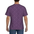 thumbnail image 3 of Bixox Men's Retro Florals Purple Printed Short Sleeve Skinny Athletic T-Shirt, 3 of 6