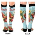 thumbnail image 4 of FORMRS Womens Knee High Socks Casual Long Thick Travel Daily Wear, 1 Pair, Orange Floral Tomatoes, 4 of 6