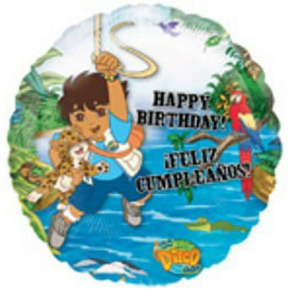 18 DIEGO Happy BIRTHDAY / Feliz CUMPLEANOS Balloon  Party Supplies Decorations Foil Mylar Balloon