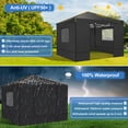 thumbnail image 6 of COBIZI 10x10 Pop up Canopy with Sidewalls Waterproof Outdoor Canopy Gazebo Anti-UV Instant Foldable Canopy Tent for Party with Carry Bag,Black, 6 of 8