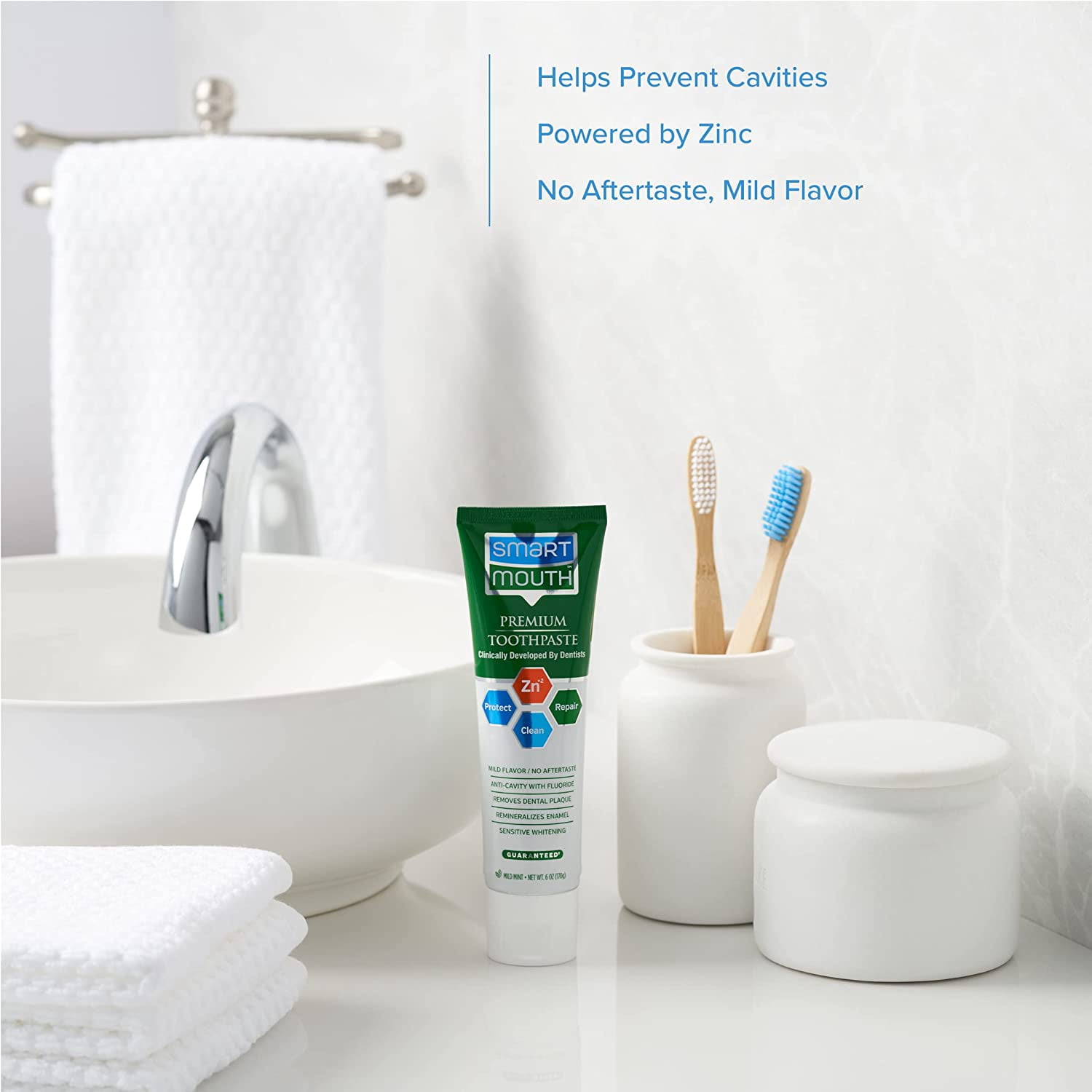 Smart Mouth Premium Zinc Ion Toothpaste,  6 oz (4-Pack)
