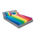 thumbnail image 2 of Ambesonne Modern Fitted Sheet & Pillow Sham Set, Psychedelic Stripes, Full, Magenta Blue, 2 of 2