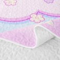 thumbnail image 5 of Erosebridal Kawaii Cute Unicorn Bed Spread Queen，Pink Clouds Cute Stars Queen Coverlet Set For Kids Girls,3pcs, 5 of 7
