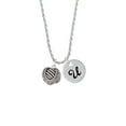 thumbnail image 2 of Delight Jewelry Silvertone Large Rope with Cross Spinner Silvertone Script Initial Disc - U - Charm Necklace, 20"+3", 2 of 4
