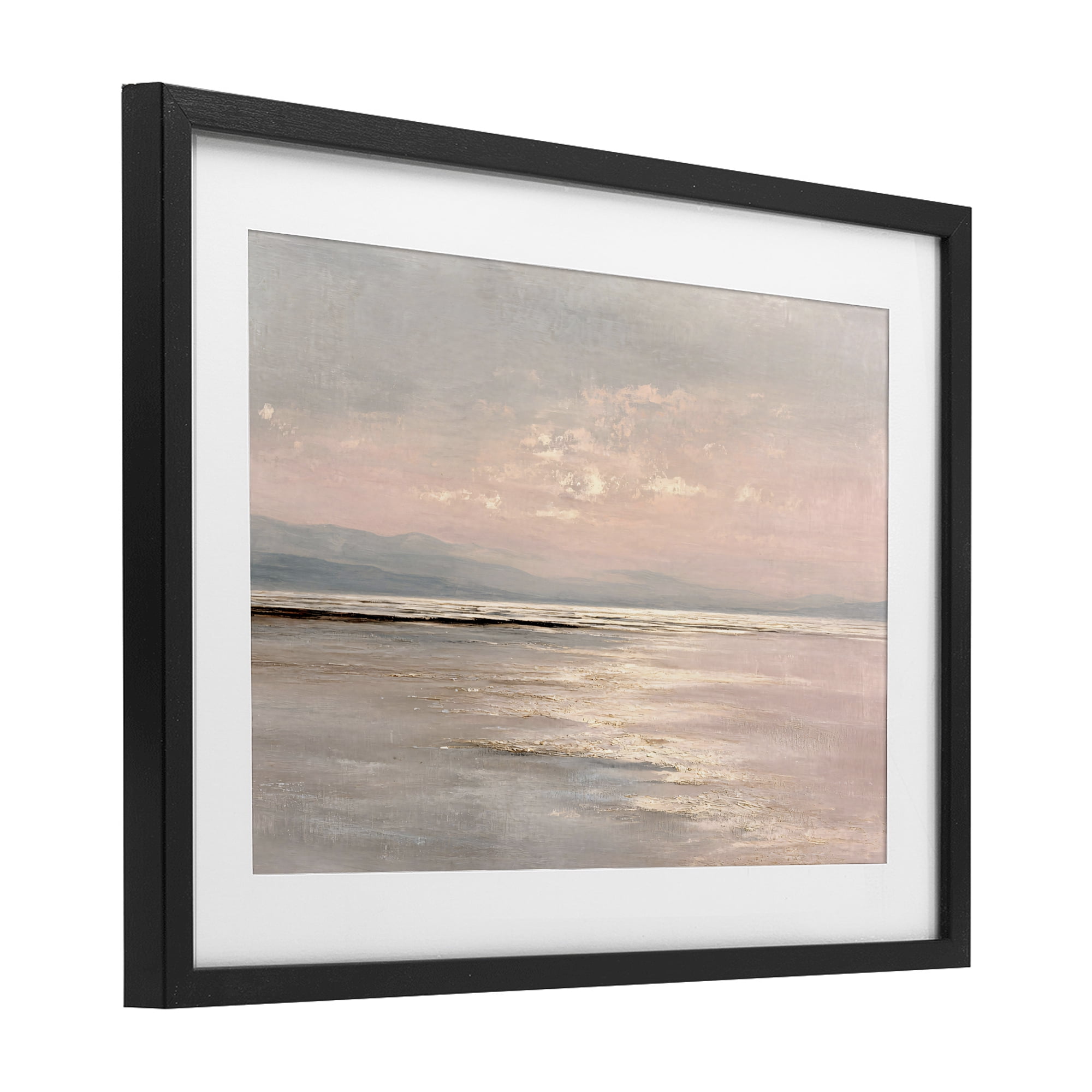 Stupell Industries Vast Blush Seascape Black Framed Print Under Glass, design by Jacky Ngan