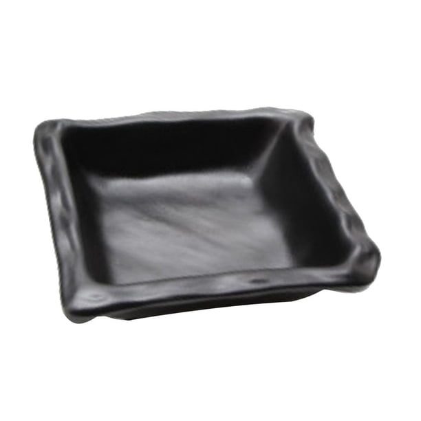 Juego de tazas para ensalada, juego de condimentos de melamina, cuencos para salsas y salsas, plato para servir, aperitivos negros yo