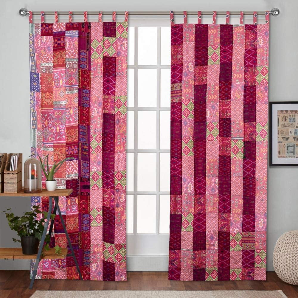 Vinsan International Indian Curtain Saree Silk Curtain Theme Patchwork