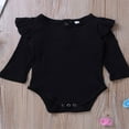 thumbnail image 2 of Infant Newborn Baby Boy Girl Long Sleeve Romper Cotton Ruffled Solid Color Bodysuit, 2 of 6