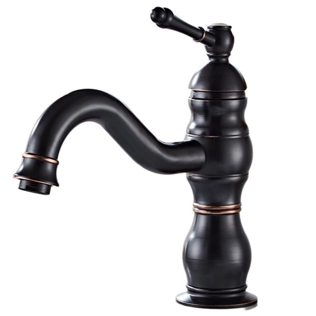 Grifo de lavabo negro retro, grifo de baño giratorio 360, grifo mezclador de lavabo de latón, grifo mezclador de baño con nueva válvula de cerámica