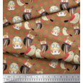 thumbnail image 3 of Soimoi Rayon Fabric Floral & Owl Cartoon Print Sewing Fabric Yard 42 Inch Wide, 3 of 3