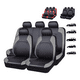 thumbnail image 2 of "Universal Auto Asiento Cuero Funda Lavables 9pzs Accesorios Malubero  Gris negra ", 2 of 5