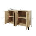 thumbnail image 4 of Buffet Storage Cabinet with Rattan Decorating Living Room Wood Kitchen Sideboard Accent Cabinet, 4 of 8