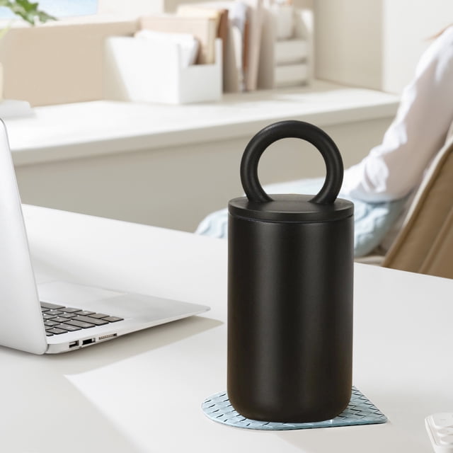 Taza de viaje aislante de acero inoxidable 500ml | Taza de café de doble pared con asa de anillo | Beige gris negro caqui | Conservación del frío con retención de calor para el Home Office