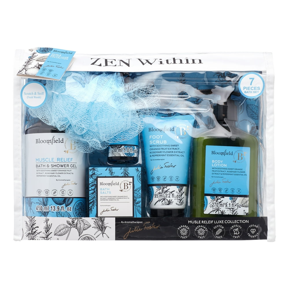 Bloomfield Muscle Relief Luxe Collection Bath Gift Set, 7 Pieces