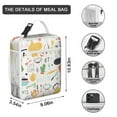thumbnail image 2 of Cute Coffee & Peach Insulated Lunch Bag – Vintage Retro BBQ Food and Smoked Sausage Pattern with Kawaii Fruit and Minimalist Pastel Design, Waterproof Thermal Bento Tote for Work, School, or Travel, 2 of 5