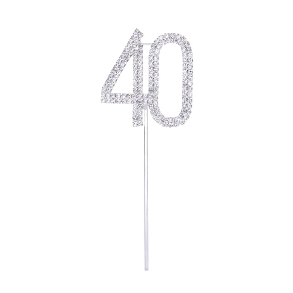40th Birthday Decorations Rhinestone Diamond Cake Decor Cake Cupcake Toppers for 40th Birthday Party and Rudy Wedding Anniversary (40)
