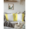 thumbnail image 2 of Outdoor Pillows Waterproof, Yellow Striped Throw Pillows with Inserts Included, Stripes Farmhouse Modern Indoor Outdoor Decorative Lumbar Pillow for Bed/Couch/Patio 16"x16", 2Pcs, 2 of 8