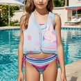 thumbnail image 2 of LRen Kid Life Jacket Begin To Swim Cartoon Swim Vest for Kids Girls Swim Jacket with Adjustable Safety Strap for Boating, Swimming, Watersports, 2 of 5