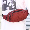 thumbnail image 3 of WIZUTIZ Fanny Packs for Women for Men with Adjustable Strap Zipper Pockets Medium Solid Bags Water Resistant Durable Bag 1 PC Red, 3 of 4