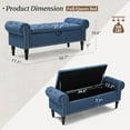 thumbnail image 6 of Dycanpo 50in Storage Bench with Arms, Linen Fabric Upholstered Ottoman Bench for Bedroom, Dark Blue, 6 of 7